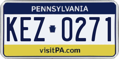 PA license plate KEZ0271