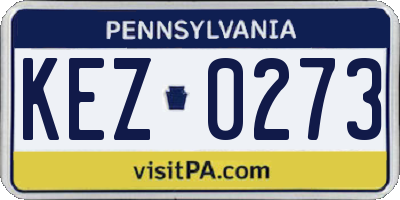 PA license plate KEZ0273