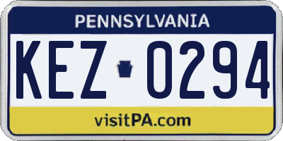 PA license plate KEZ0294