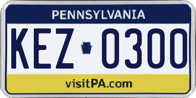 PA license plate KEZ0300