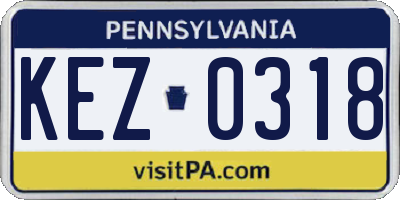 PA license plate KEZ0318