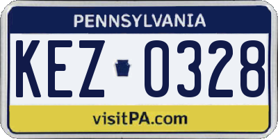 PA license plate KEZ0328