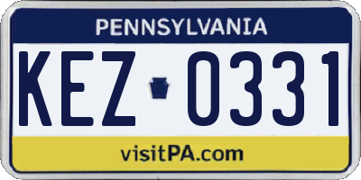 PA license plate KEZ0331