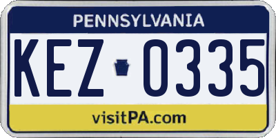 PA license plate KEZ0335