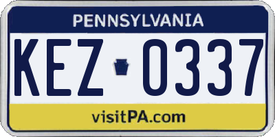 PA license plate KEZ0337