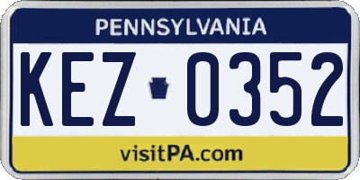 PA license plate KEZ0352
