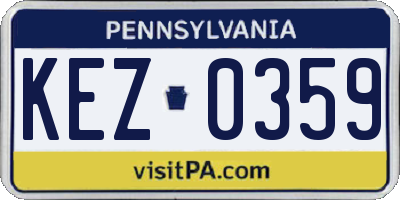 PA license plate KEZ0359