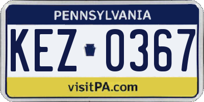 PA license plate KEZ0367