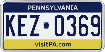 PA license plate KEZ0369