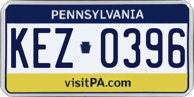 PA license plate KEZ0396