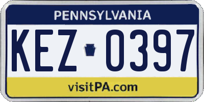 PA license plate KEZ0397