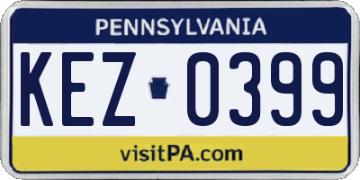 PA license plate KEZ0399