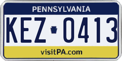 PA license plate KEZ0413