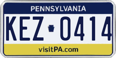 PA license plate KEZ0414