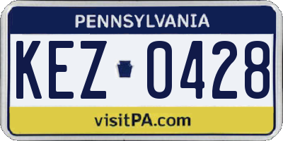 PA license plate KEZ0428