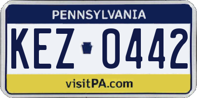 PA license plate KEZ0442