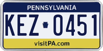 PA license plate KEZ0451