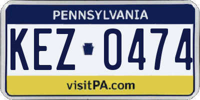PA license plate KEZ0474
