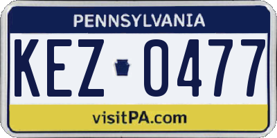 PA license plate KEZ0477