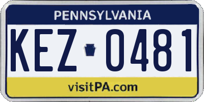 PA license plate KEZ0481
