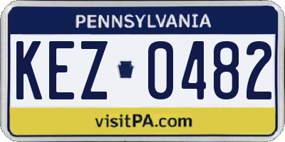 PA license plate KEZ0482