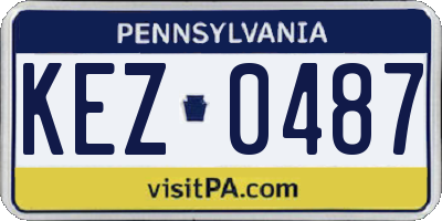 PA license plate KEZ0487