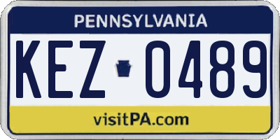 PA license plate KEZ0489