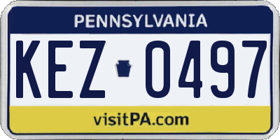 PA license plate KEZ0497