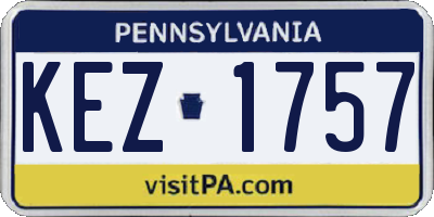 PA license plate KEZ1757