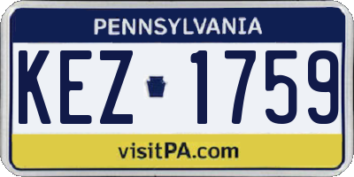 PA license plate KEZ1759