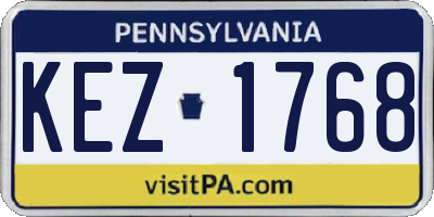 PA license plate KEZ1768