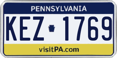 PA license plate KEZ1769