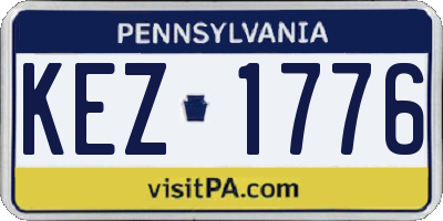 PA license plate KEZ1776