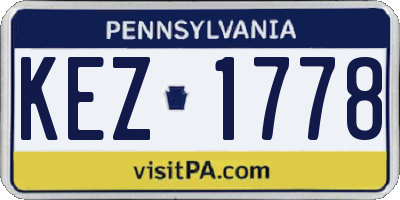 PA license plate KEZ1778
