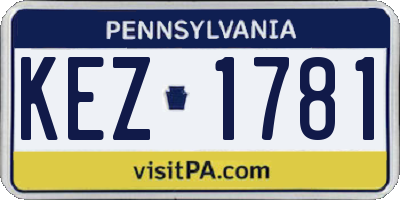 PA license plate KEZ1781