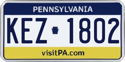 PA license plate KEZ1802