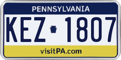 PA license plate KEZ1807