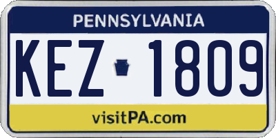 PA license plate KEZ1809