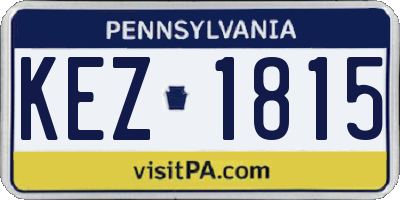 PA license plate KEZ1815