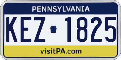 PA license plate KEZ1825