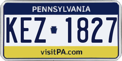 PA license plate KEZ1827