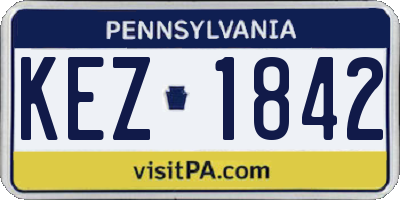 PA license plate KEZ1842