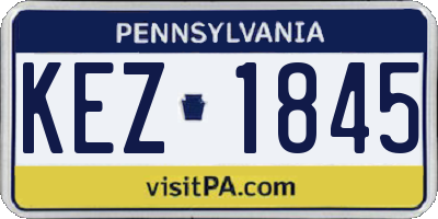 PA license plate KEZ1845