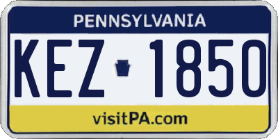 PA license plate KEZ1850