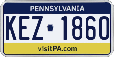 PA license plate KEZ1860