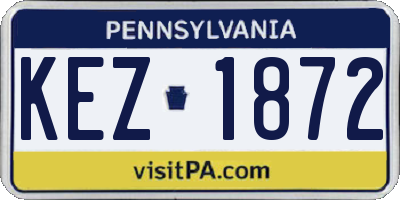 PA license plate KEZ1872