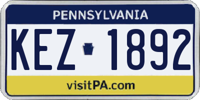 PA license plate KEZ1892