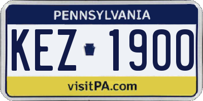 PA license plate KEZ1900
