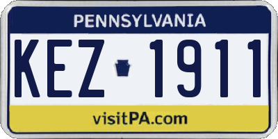 PA license plate KEZ1911