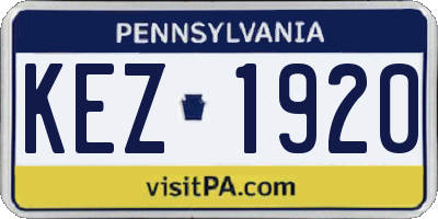 PA license plate KEZ1920